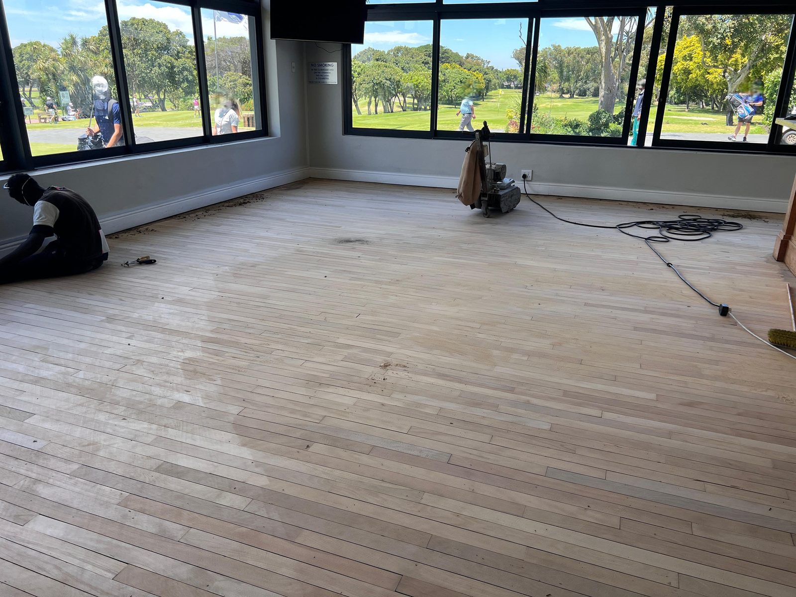 Finished restored wooden floor at Rondebosch Golf Club